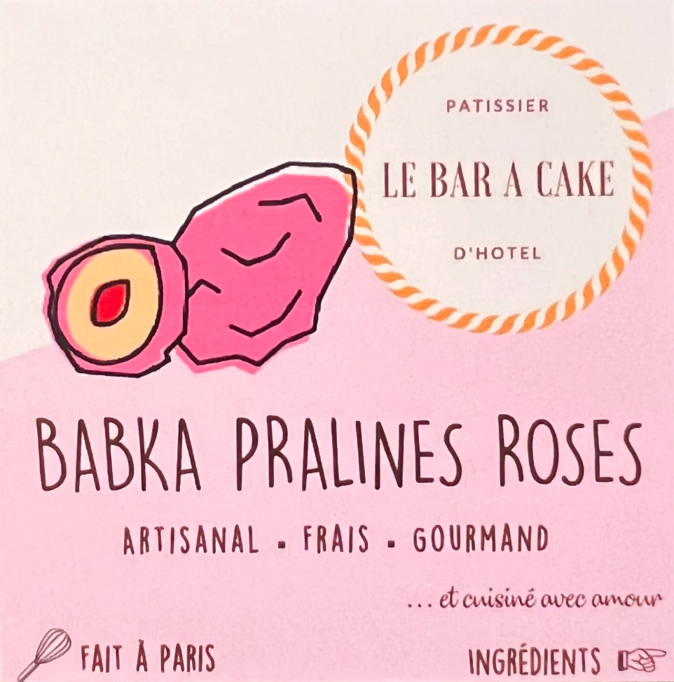 Affichette babka pralines roses