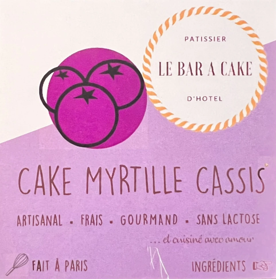 Affichette cake myrtilles cassis