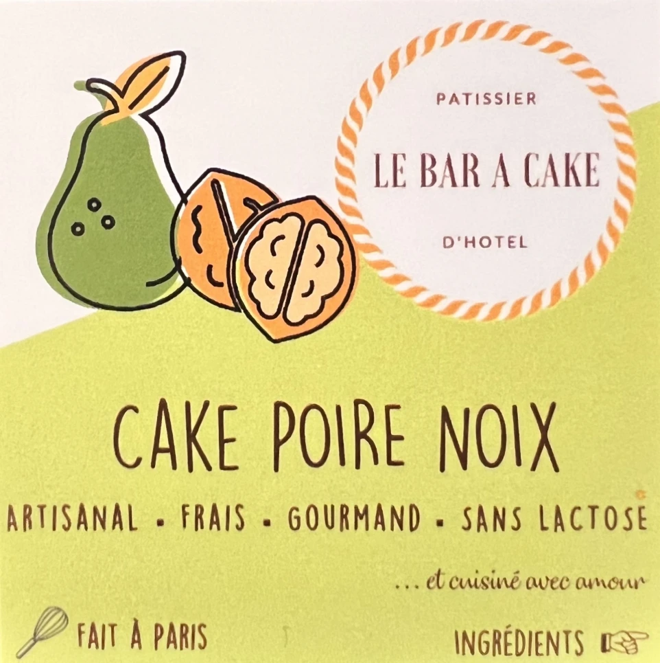 Affichette cake poire noix