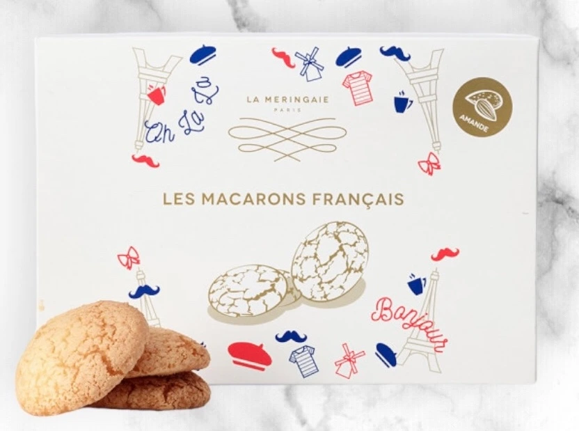 Macarons à l'ancienne - boite en carton décorée - 12 pièces