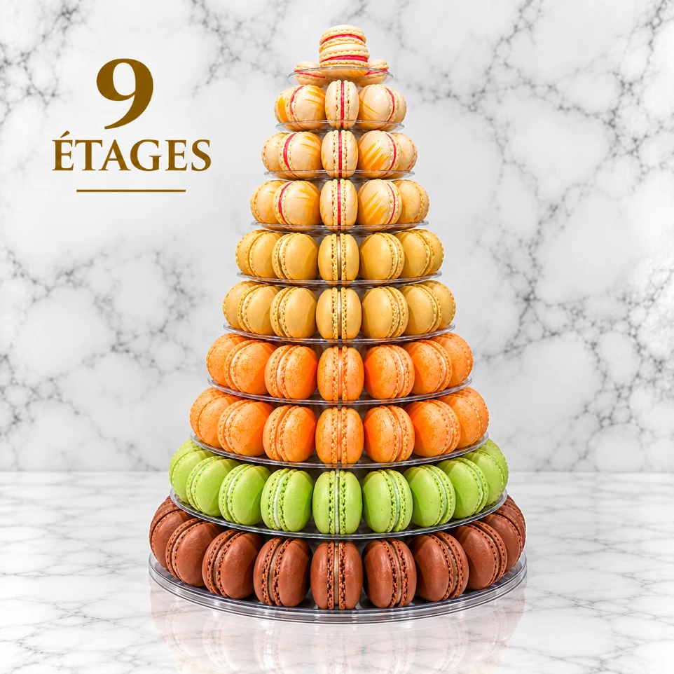 Pyramide de 9 étages (45cm) - 153 macarons