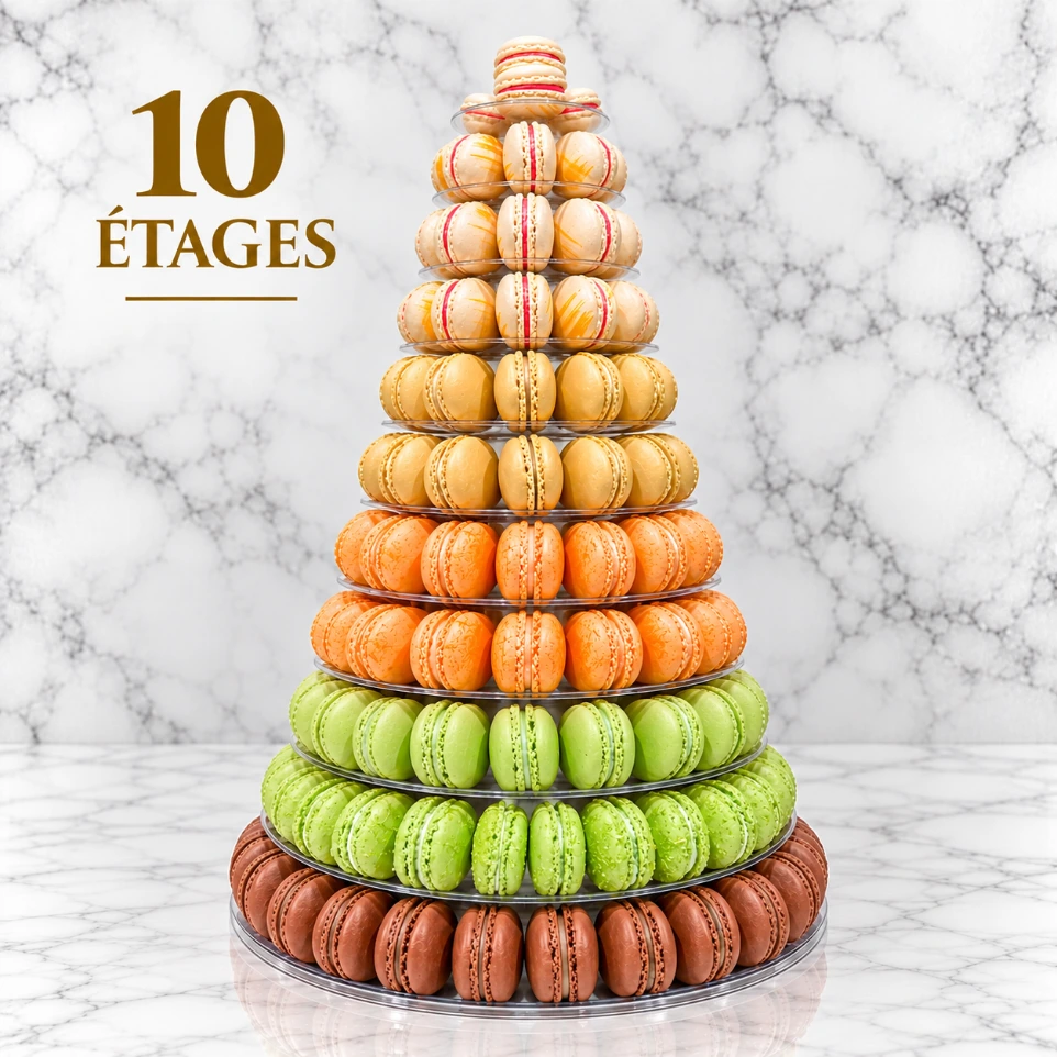 Pyramide de 10 étages (50cm) - 184 macarons
